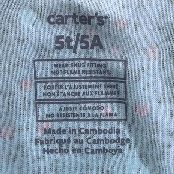 Carter’s Floral Pajamas Onesie 5T - Picture 4 of 7
